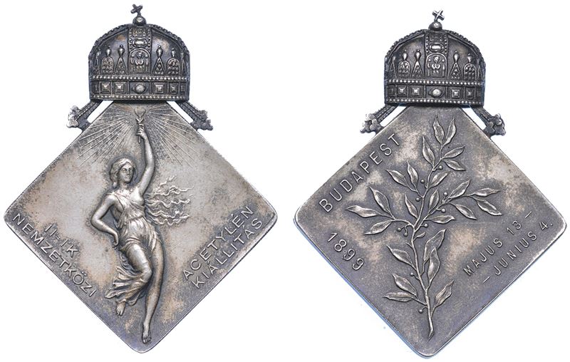 UNGHERIA. FRANZ JOSEPH, 1848-1916. Medaglia in bronzo argentato 1899.  - Auction Numismatics - Medals and popes - II - Cambi Casa d'Aste