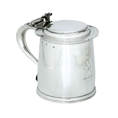 Londra 1661, Marchio Dell'argentiere T M Incrociate a Monogramma (thomas Maundy?) Tankard