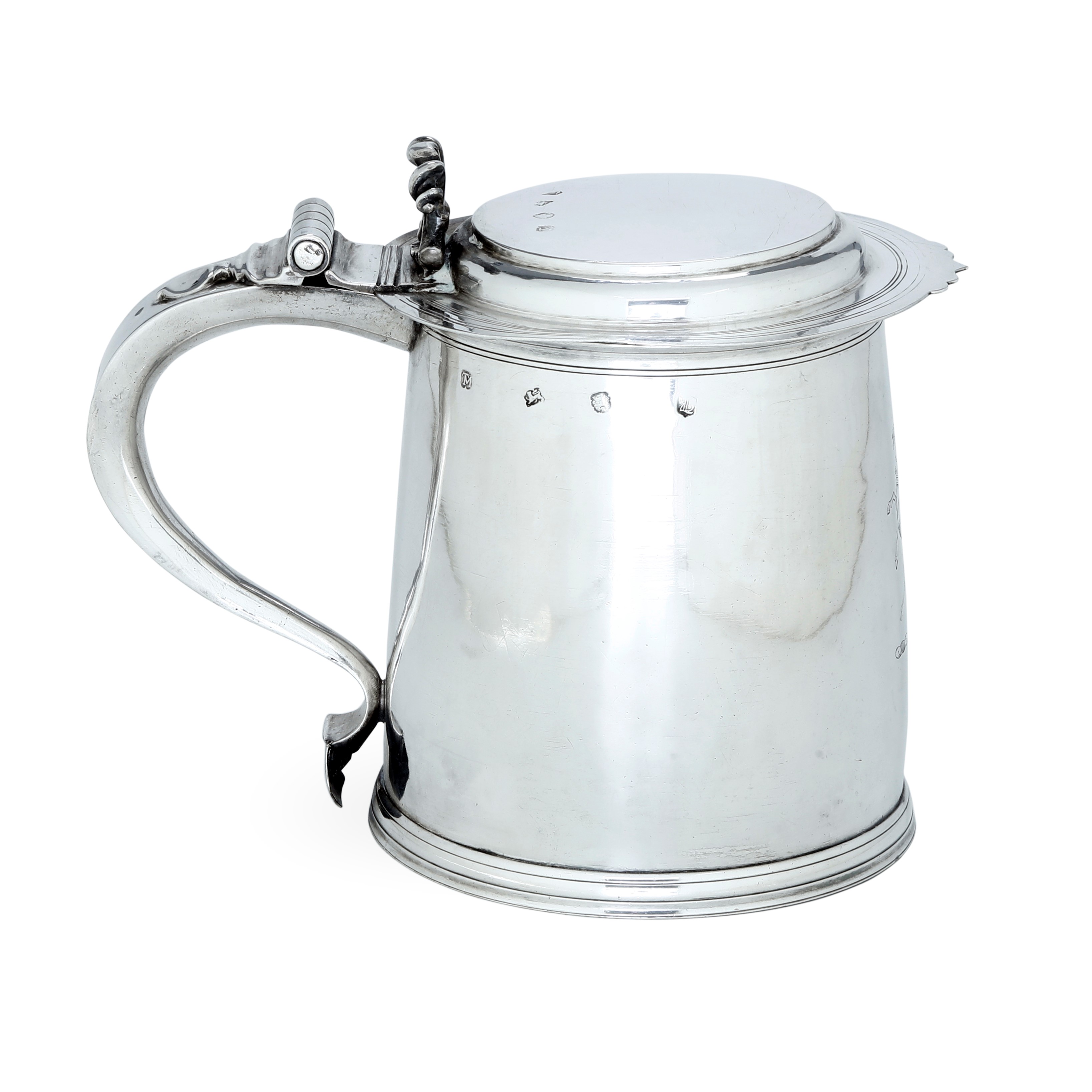 Londra 1661, Marchio Dell'argentiere T M Incrociate a Monogramma (thomas Maundy?) Tankard