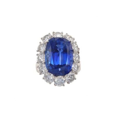 Anello con Zaffiro Sri Lanka di Ct 14.62, Nessuna Indicazione di Riscaldamento