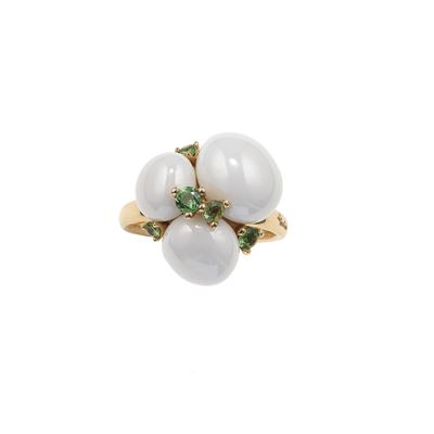 Pomellato. Anello "capri" con Ceramica e Tsavoriti