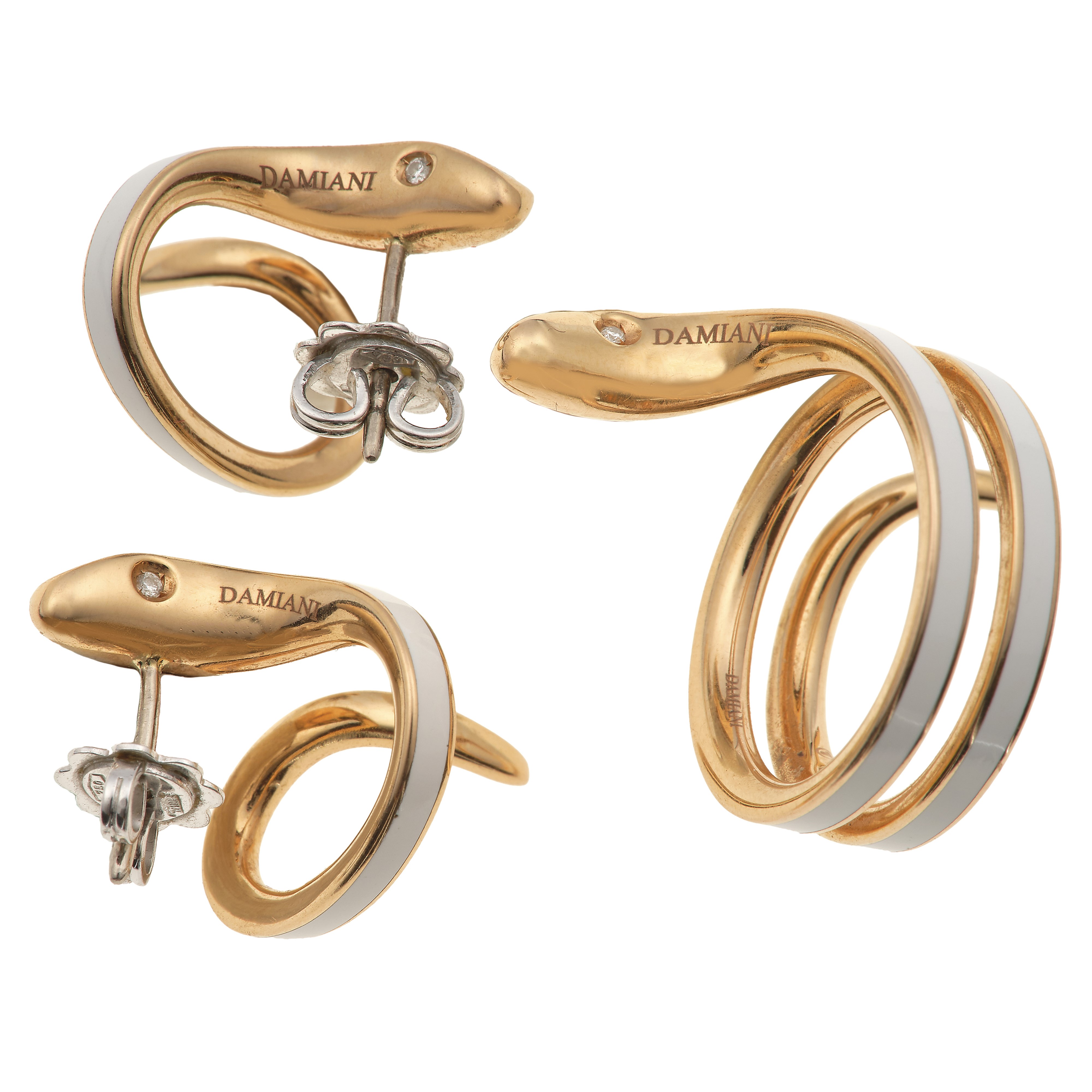 Damiani. Demi-parure “eden” con Inserti in Ceramica e Piccoli Diamanti