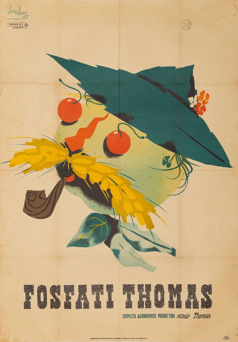 Mario Bonilauri : Fosfati Thomas  - Asta Manifesti e Collectible - Cambi Casa d'Aste