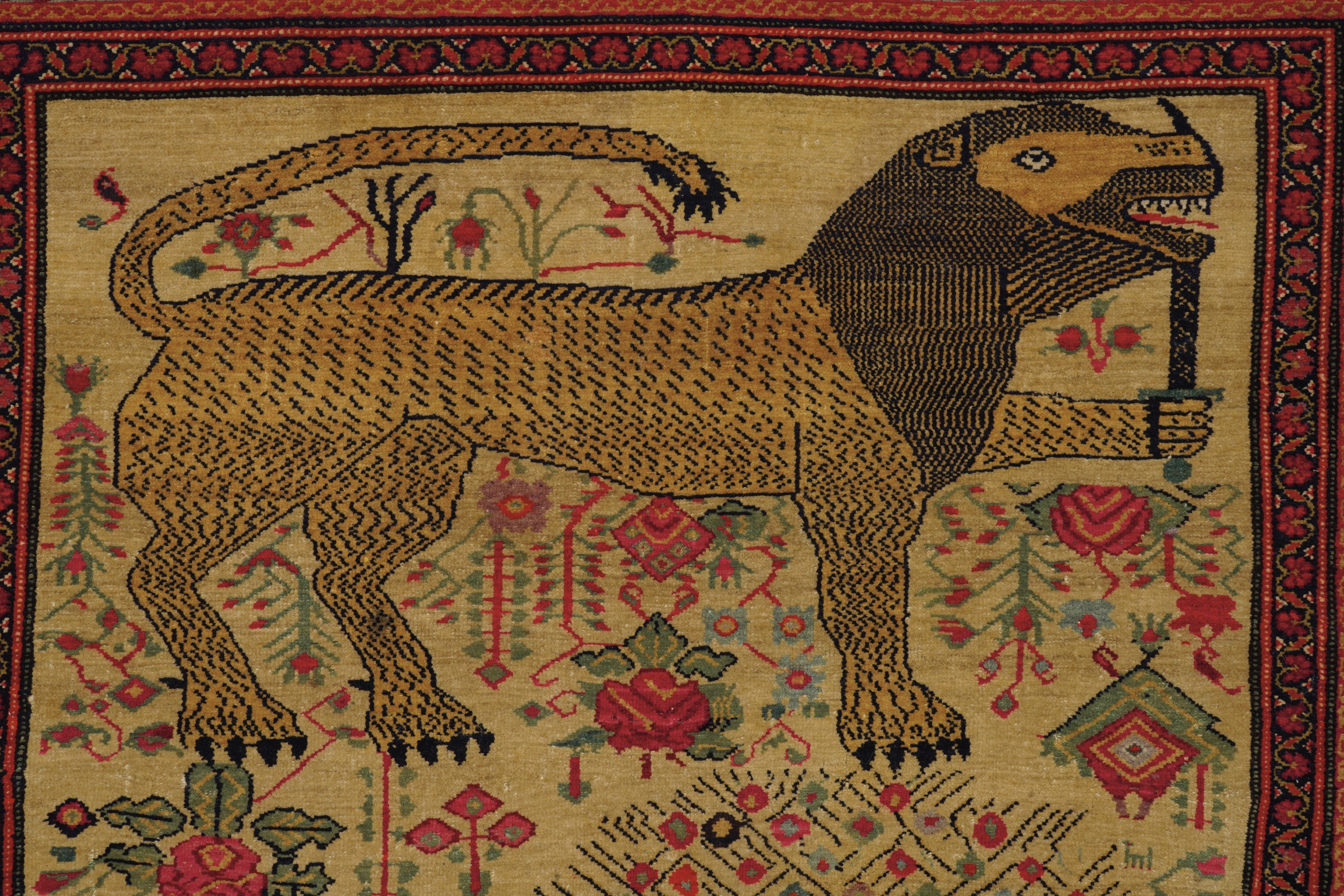 Raro Tappeto Melayer, Persia Fine XIX Inizio XX Secolo
