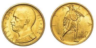 Regno D'italia. Vittorio Emanuele III di Savoia, 1900-1946. 50 Lire 1932/a. X. Littore.