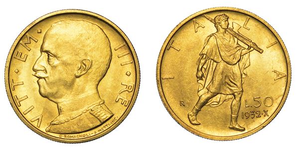 REGNO D'ITALIA. VITTORIO EMANUELE III DI SAVOIA, 1900-1946. 50 Lire 1932/A. X. Littore.