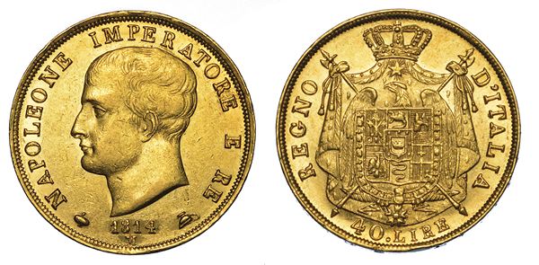 MILANO. NAPOLEONE I, 1805-1814. 40 Lire 1814.