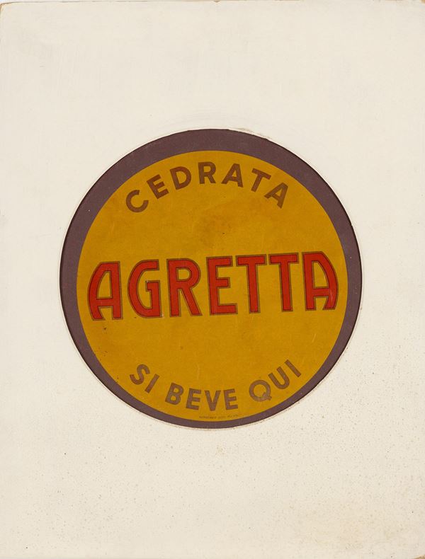Vetrofania Cedrata Agretta; Cartonato Confetto Purgativo  Falqui; Cartonato Concorso Recoaro