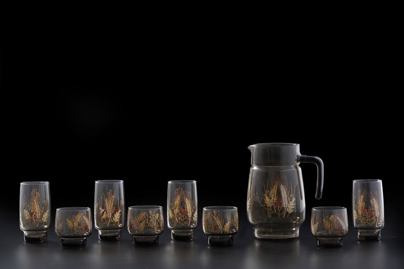 Servizio di bicchieri in vetro. XX secolo  - Asta Antiquariato - Cambi Casa d'Aste