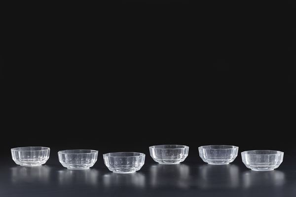 Diciotto coppette da macedonia in vetro trasparente