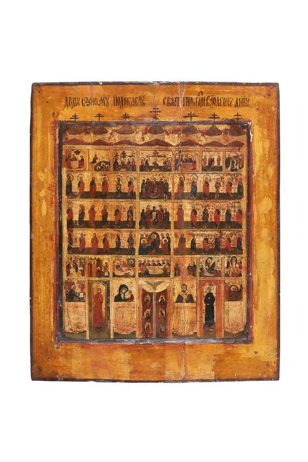 Icona raffigurante Menologio (Menaion)