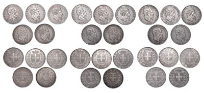 Regno D'italia. Vittorio Emanuele II di Savoia, 1861-1878. Lotto di Quindici Monete.