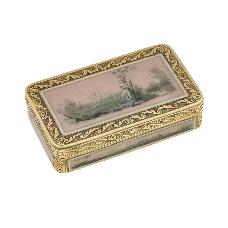 Scatola cesellata e incisa con smalti policromi  - Asta Fine Jewellery - Cambi Casa d'Aste