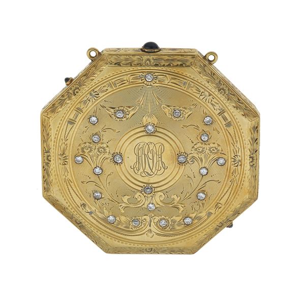 Diamond and gold vanity case