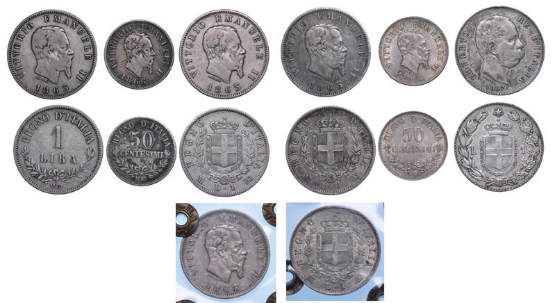 REGNO D’ITALIA. Lotto di sette monete.  - Auction Numismatics - I - Cambi Casa d'Aste