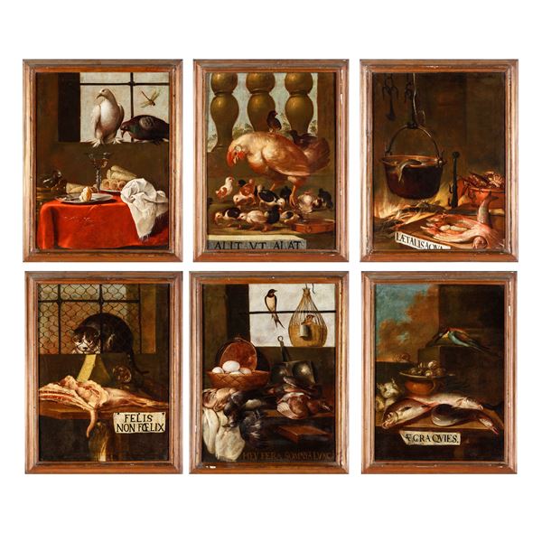 Scuola del XVIII secolo Interni di cucina