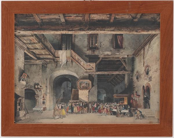 Carlo Ferrario - Scenografia riferita a La forza del Destino, scena II, da Verdi