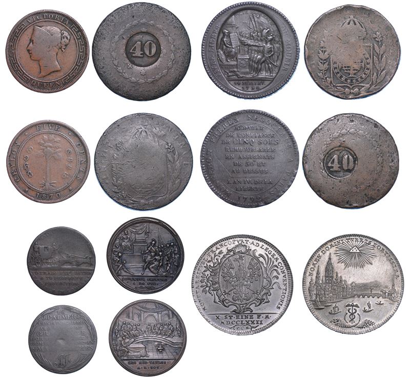 STATI VARI. Lotto di quattro monete e tre medaglie.  - Asta Numismatica - I - Cambi Casa d'Aste