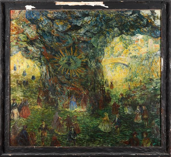 Domingo Motta - Paesaggio fantastico con figure