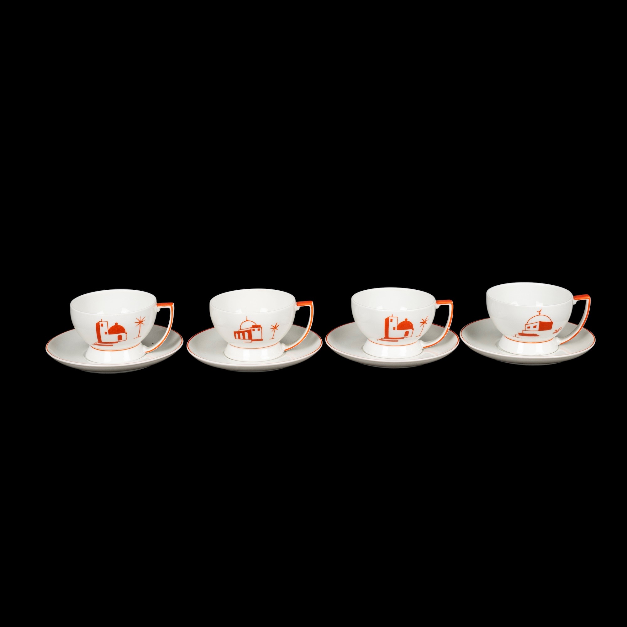 Guido Andloviz - Servizio da caffè S.C.I., Laveno (ca. 1940) in terraglia a colaggio