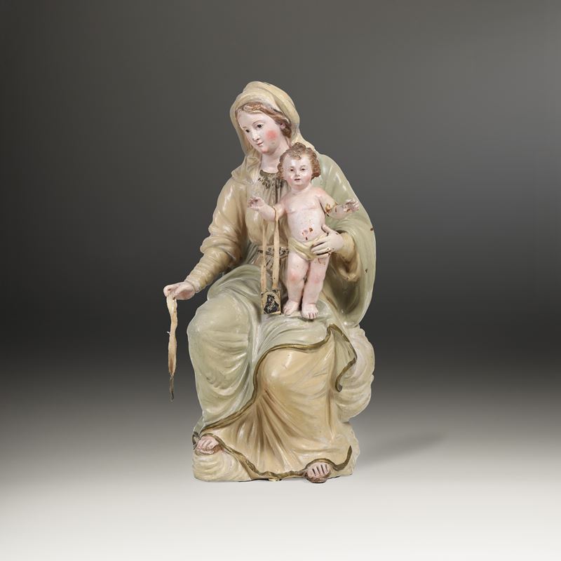 Madonna del Carmine. Arte barocca italiana del XVIII secolo  - Asta Scultura e Oggetti d'Arte - Cambi Casa d'Aste