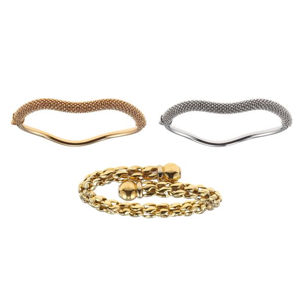 Three gold bracelet