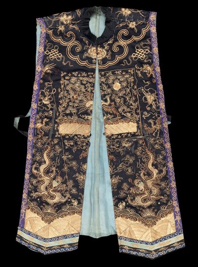 Sopravveste Femminile del Tipo Jifu Senza Maniche in Satin di Seta con Decorazioni Raffiguranti D...