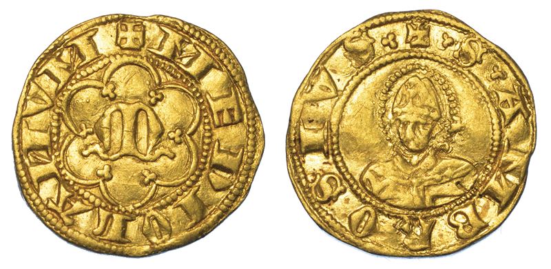 MILANO. LUCHINO E GIOVANNI VISCONTI, 1339-1354 Mezzo Ambrosino.  - Asta Numismatica - I - Cambi Casa d'Aste