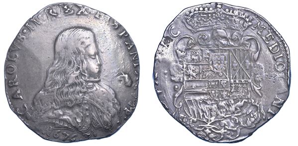 MILANO. CARLO II DI SPAGNA, 1665-1700. Filippo o Carlo 1676.