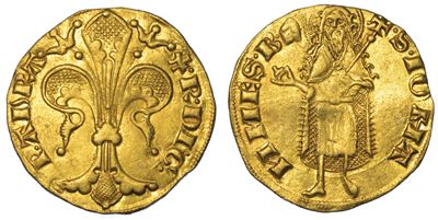 Francia - Orange. Raymond V, 1340-1393. Fiorino.