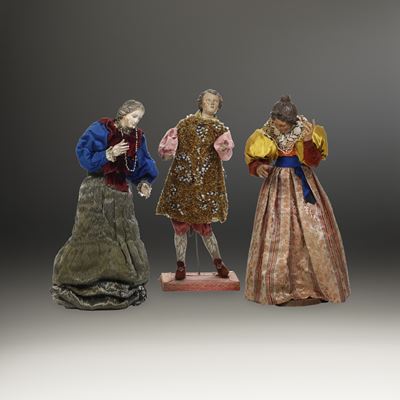Giovane e Due Figure Femminili. Arte Italiana del XIX Secolo