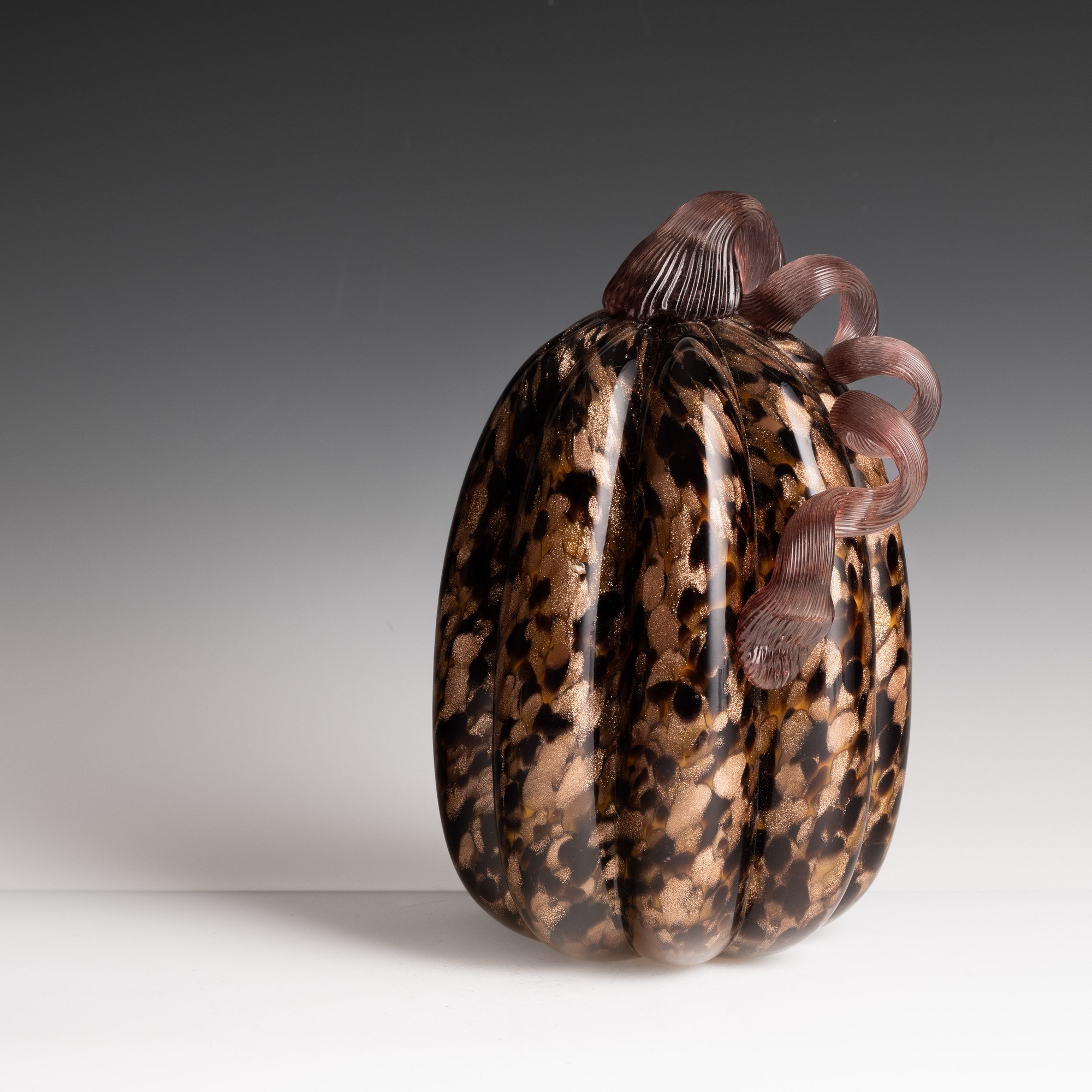 Murano, soprammobile a forma di zucca in vetro soffiato