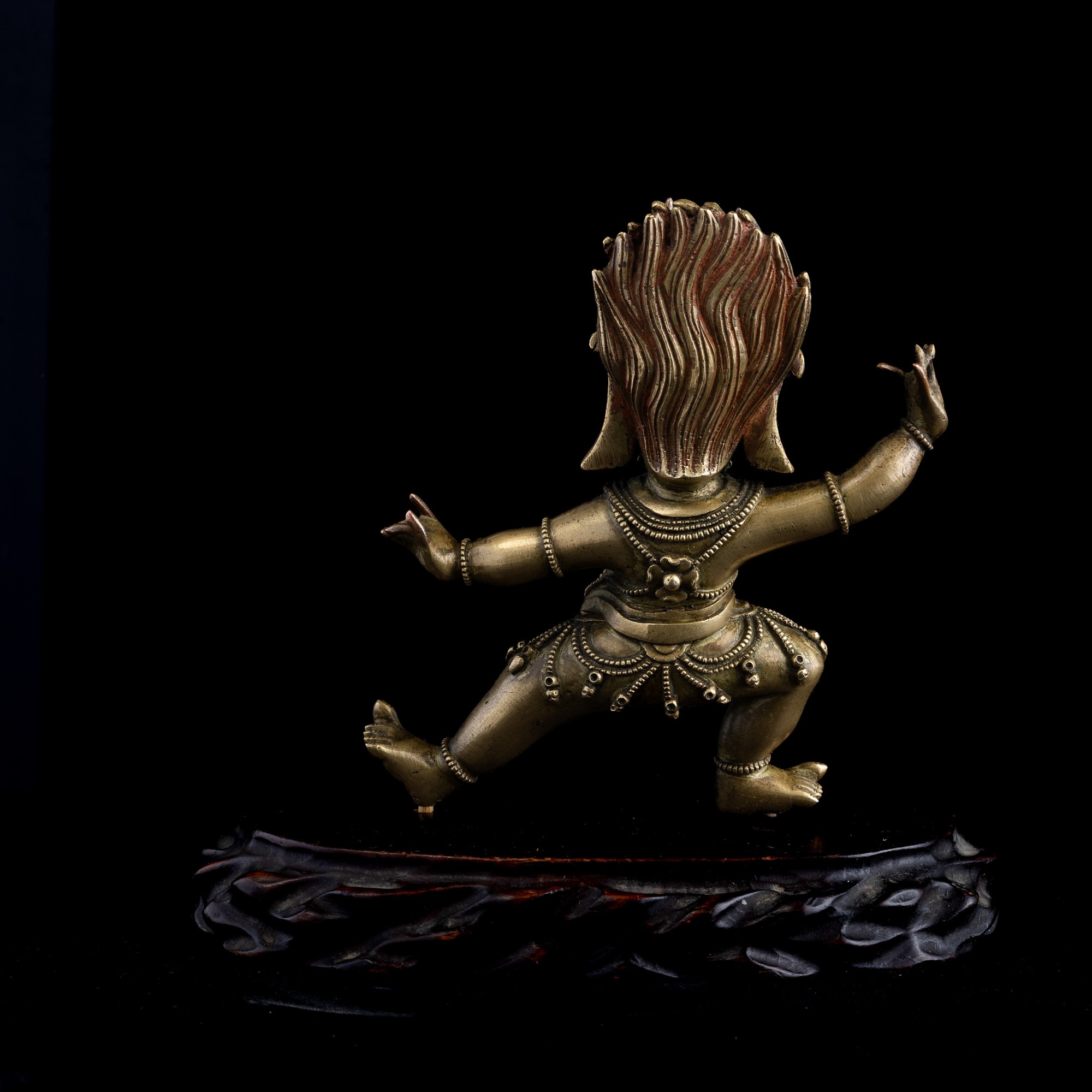 Figura Scolpita in Bronzo Raffigurante Yamantaka con Tracce di Policromia, Tibet, XVIII Secolo