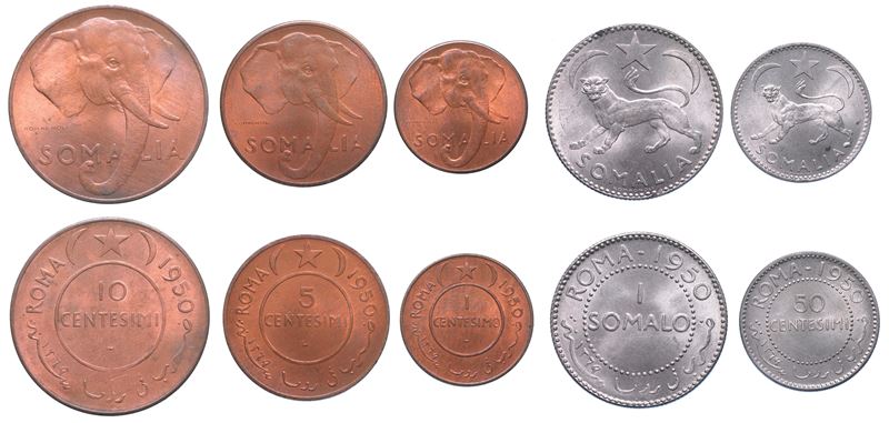 REPUBBLICA ITALIANA. AFIS, 1950-1960. Lotto di cinque monete.  - Auction Numismatics - I - Cambi Casa d'Aste