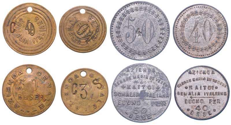 SOMALIA ITALIANA. Lotto di quattro buoni.  - Asta Numismatica - I - Cambi Casa d'Aste