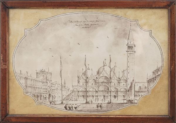 Scuola veneta del XX secolo Veduta di piazza San Marco