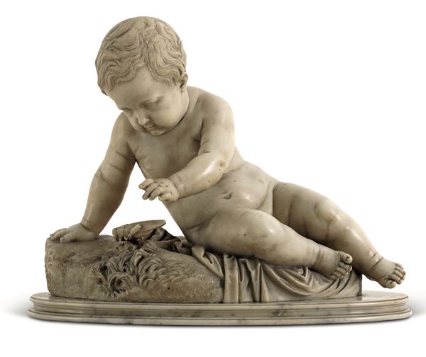 Arte italiana del XIX secolo Fanciullo con cavalletta