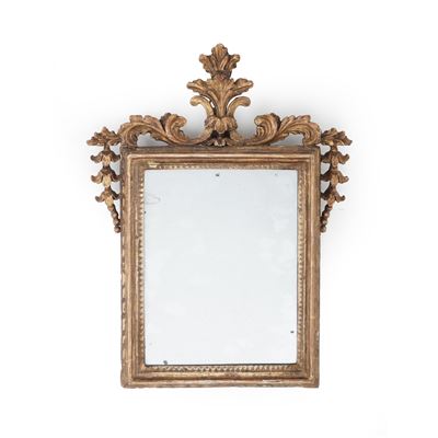 Specchiera in Legno Intagliato e Dorato. XVIII-XIX Secolo