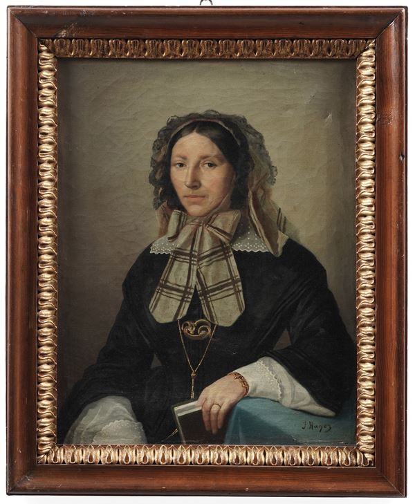 Scuola del XIX-XX secolo Ritratto di gentildonna con libro