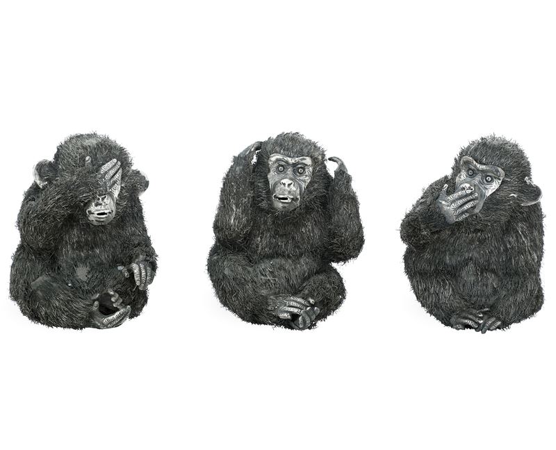 Argenteria artistica italiana del XX secolo (Lisi, Firenze?) apparentemente privi di punzonatura Non vedo, non sento, non parlo  - Auction Collectors' Silvers | 20th Century - II - Cambi Casa d'Aste