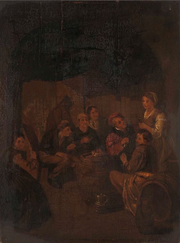 Scena di genere in un interno di osteria