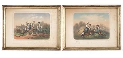 Forget su Disegno di Marohne, XIX Secolo la Vendange/la Moiussonparis, E.morier