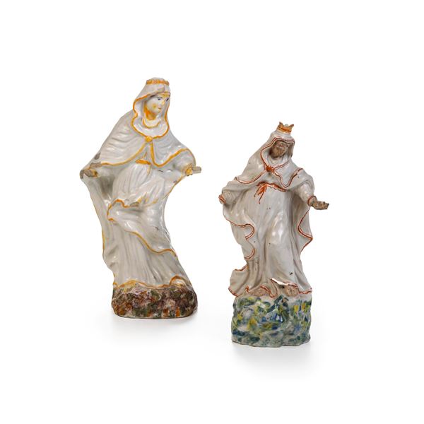 Due grandi figure della Madonna della Misericordia.  Savona o Albisola, fine del XVIII secolo. 