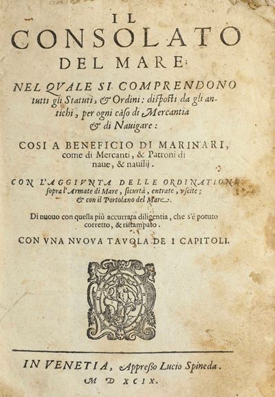 Il Consolato del Marein Venetia, Appresso Lucio Spineda, 1599