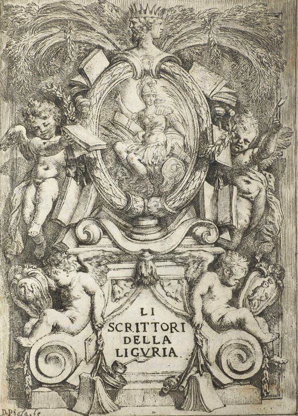 Soprani Raffaele (1612-1672) Li scrittori della Liguria e particolarmente della maritima... In Genova, per Pietro Giovanni Calenzani, in piazza nuova con licenza de superiori, 1668