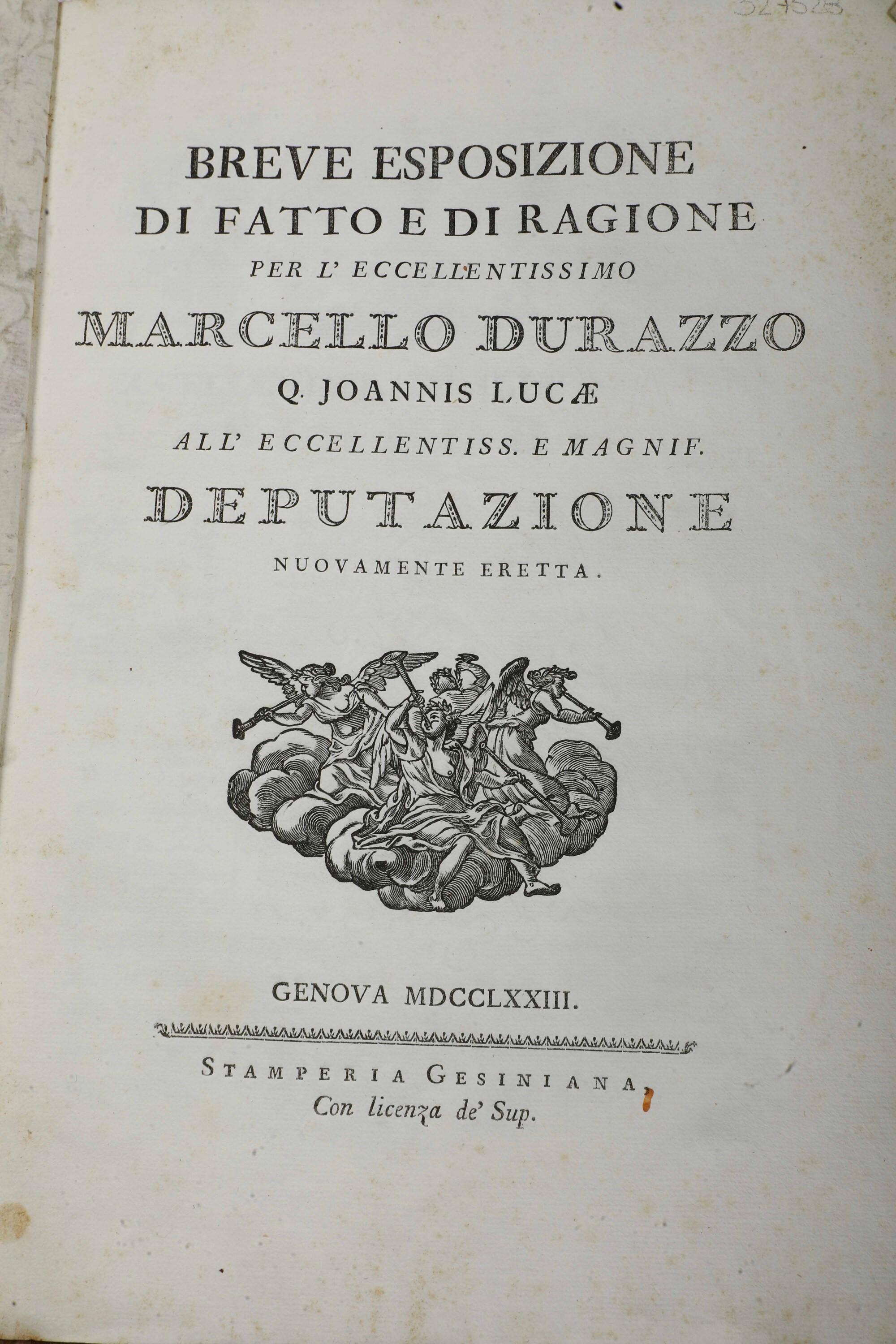 Collezione di Quattro Placchette del Secolo XVIII Relazione Dell'eccellentissima e Magnifica Depu...