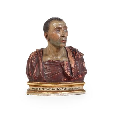 Niccolò da Uzzano, Scultura in stucco policromo, Manifattura Toscana del XIX-XX secolo