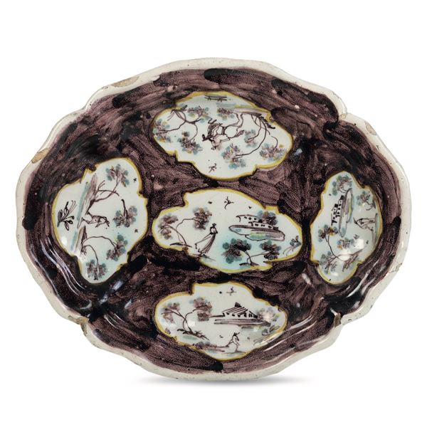 Piatto ovale Savona, Manifattura Brusco (?), seconda metà del XVIII secolo 