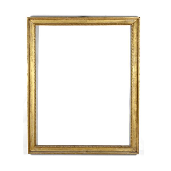 Cornice in legno intagliato e dorato. Italia centrale XVIII secolo