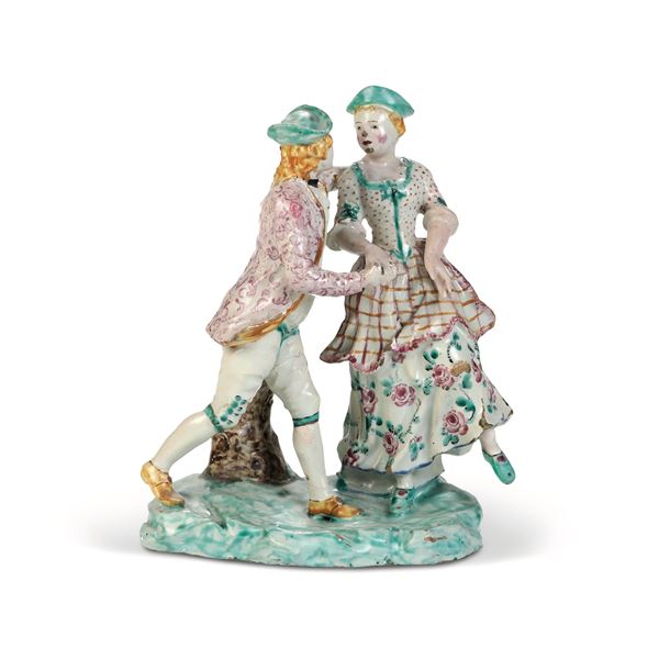 Coppia di danzatori Savona, probabilmente Manifattura Boselli, 1780-1785 circa 